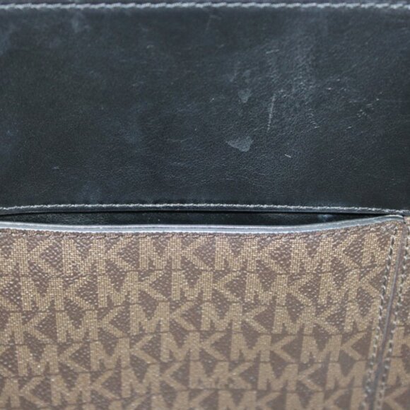 Michael Kors Brown MK Signature Satchel Tote w/ Black Leather Trim - Picture 15 of 15